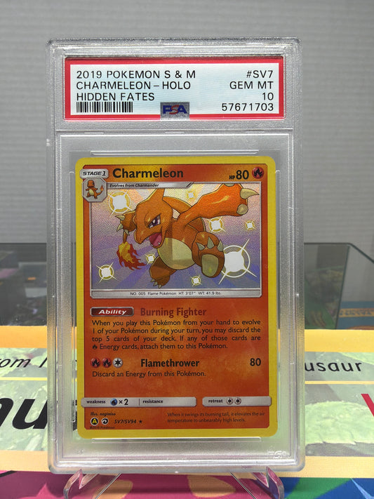 2019 Pokémon S & M Charmeleon – HOLO hidden fates PSA GEM- MT 10