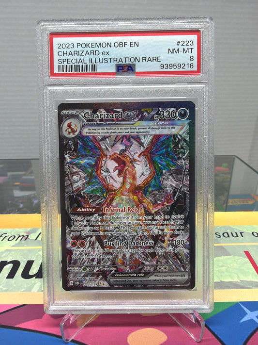 2023 Pokémon OBF EN Charizard EX SIR PSA 8 NM-MT