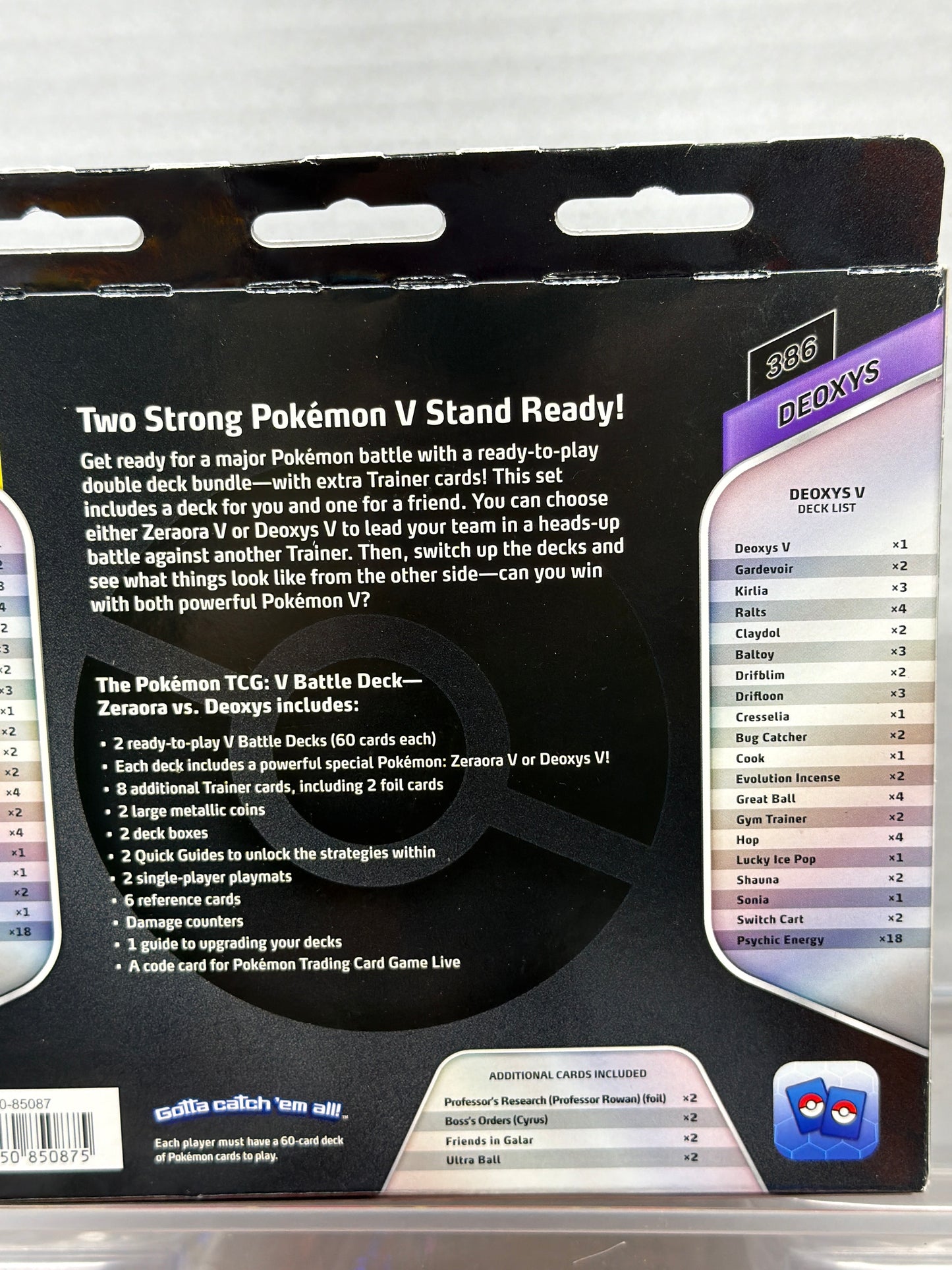 POKÉMON V BATTLE DECK ￼ZERAORA VS. DEOXYS