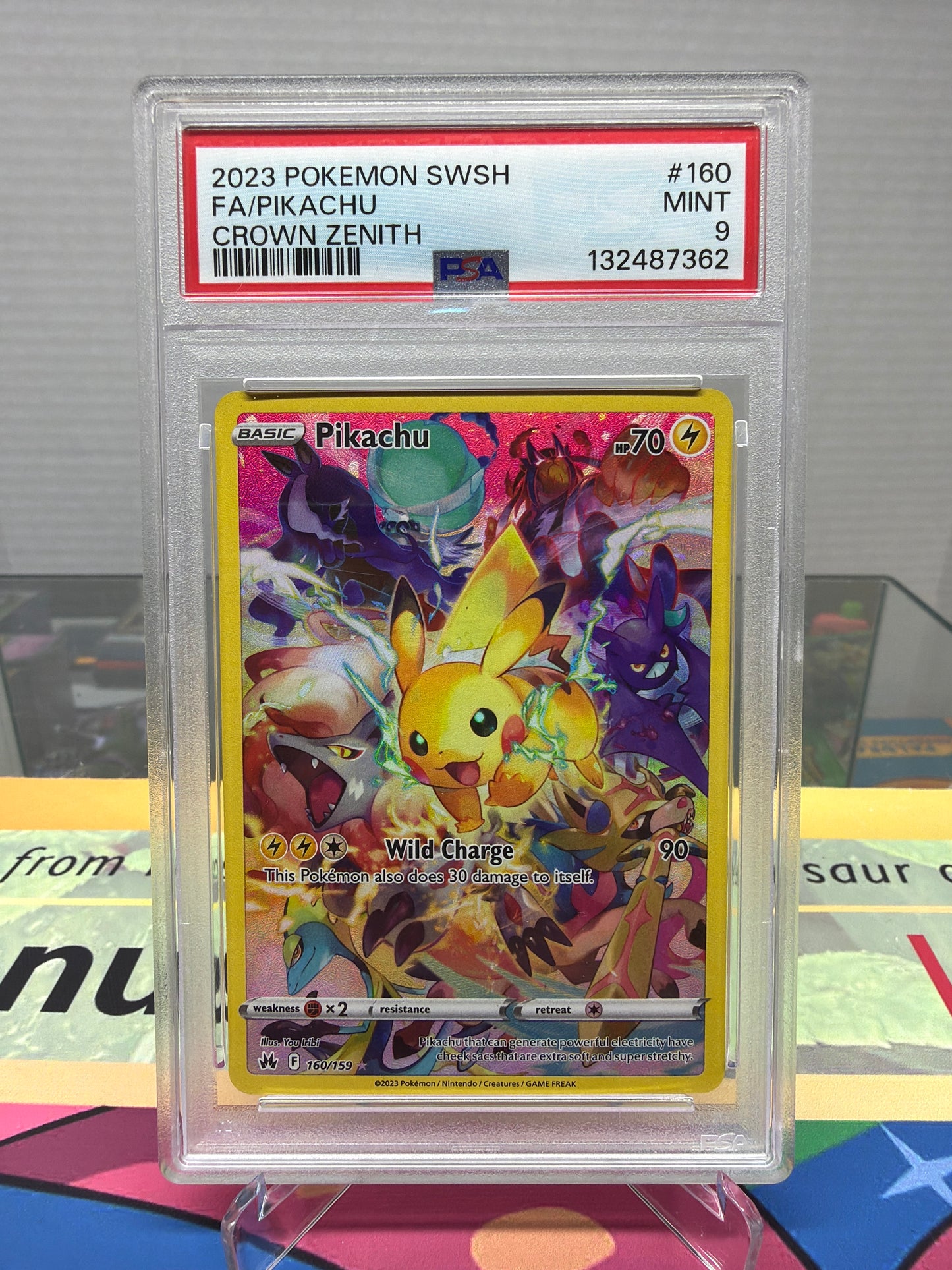 2023 Pokémon SWSH FA/Pikachu crown Zenith PSA 9 Mint #160