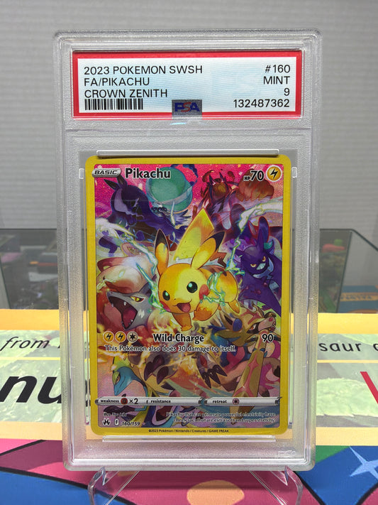 2023 Pokémon SWSH FA/Pikachu crown Zenith PSA 9 Mint #160