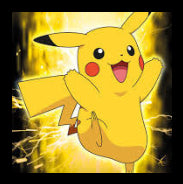 Animated Pikachu character from Pokémon with a bright yellow background