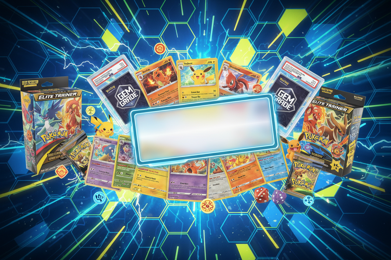 Trading card store banner